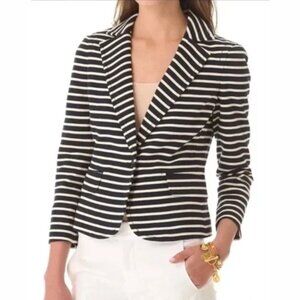 Tory Burch Striped Ponte Knit Schoolboy Blazer Size S
